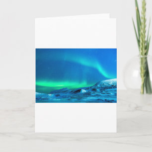 Northern lights green abstract Alaska Holiday Card