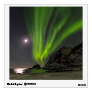 Northern LightS Haukland Beach Island Norway Wall Decal