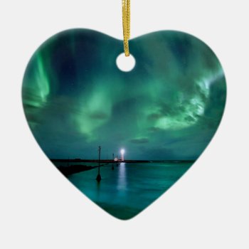 Northern Lights Iceland Ceramic Ornament by thecoveredbridge at Zazzle