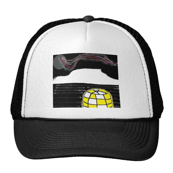 northern lights igloo trucker hat