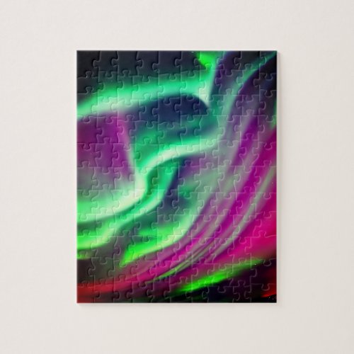 Northern Lights in a Black Sky Jigsaw Puzzle