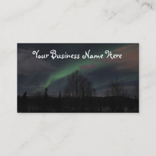 Northern Lights in Boreal Forest Business Card