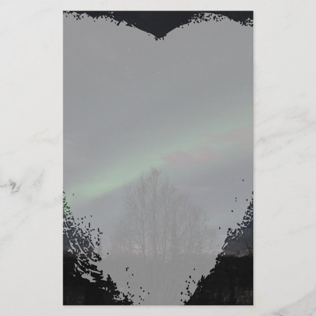 Northern Lights in Boreal Forest Stationery (Front)