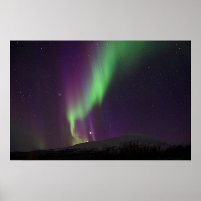 Northern Lights in Lappland, Sweden Poster (Front)