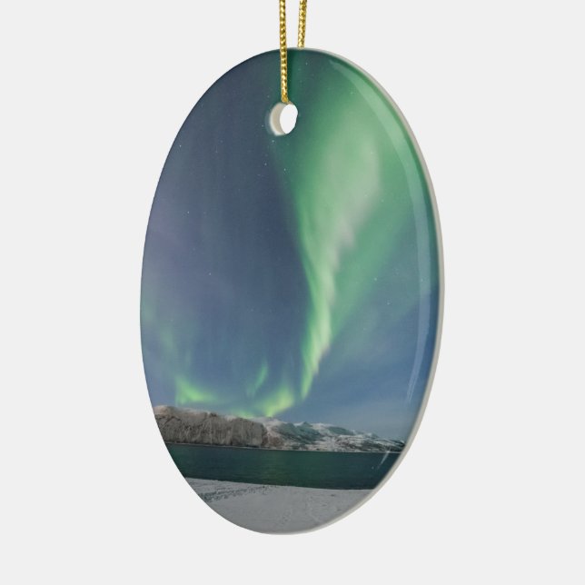 Northern Lights in Norway Ceramic Ornament (Left)