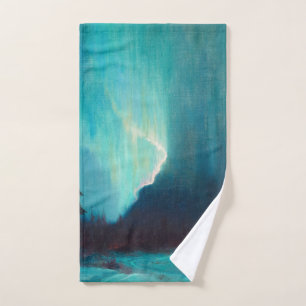 Northern Lights, Juneau, Alaska by Sydney Laurence Hand Towel
