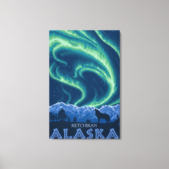 Northern Lights - Ketchikan, Alaska Canvas Print (Front)