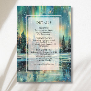 Northern Lights Lake Forest Night Sky Details Enclosure Card