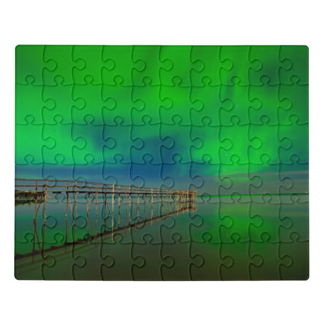 Northern Lights | Lake Winnipeg Canada, Manitoba Jigsaw Puzzle (Puzzle Horizontal)