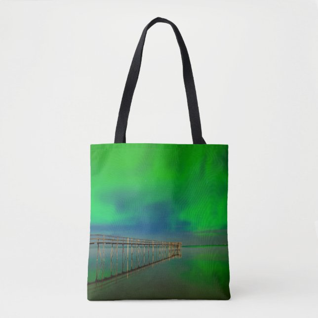 Northern Lights | Lake Winnipeg Canada, Manitoba Tote Bag (Front)