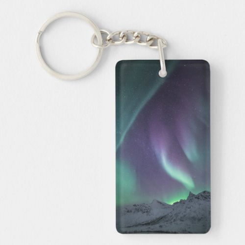 Northern Lights Landscape Photo Keychain