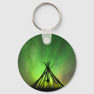 Northern lights lavvu keychain