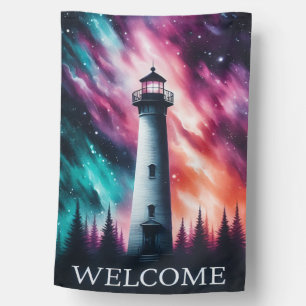 Northern Lights Lighthouse Welcome House Flag