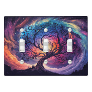 Northern Lights Lit Sky Illustration Light Switch Cover