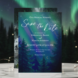 Northern Lights Magical Moment Photo Save the Date