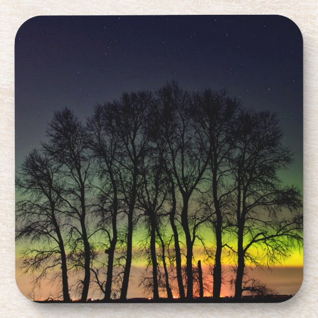 Northern Lights | Manitoba Canada Grande Pointe Beverage Coaster (Front)