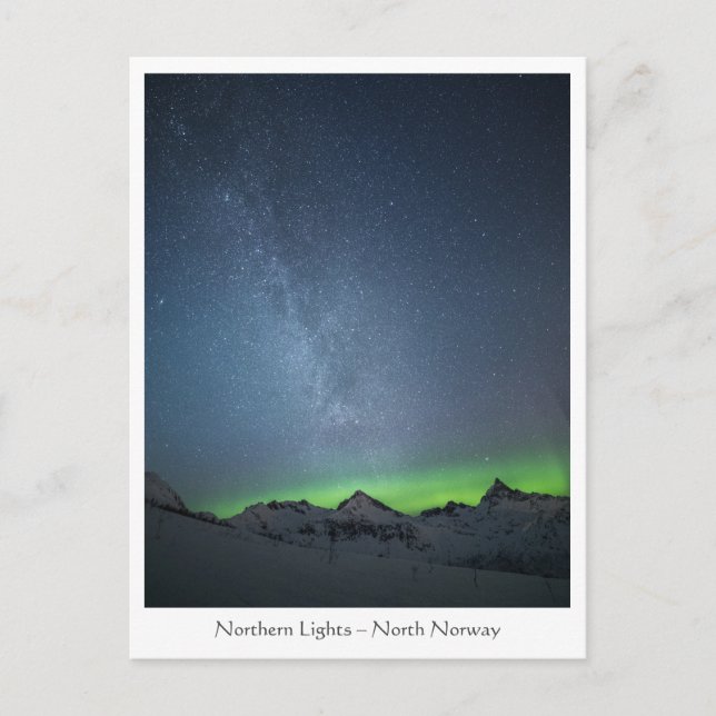 Northern Lights Milky Way Postcard (Front)