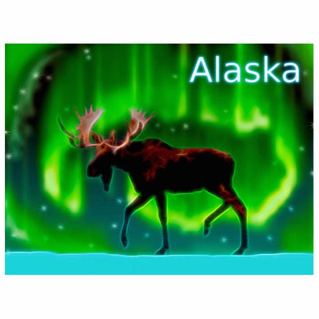 Northern Lights Moose - Alaska Statuette (Front)