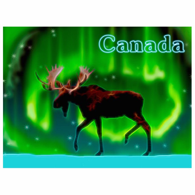 Northern Lights Moose - Canada Statuette (Front)