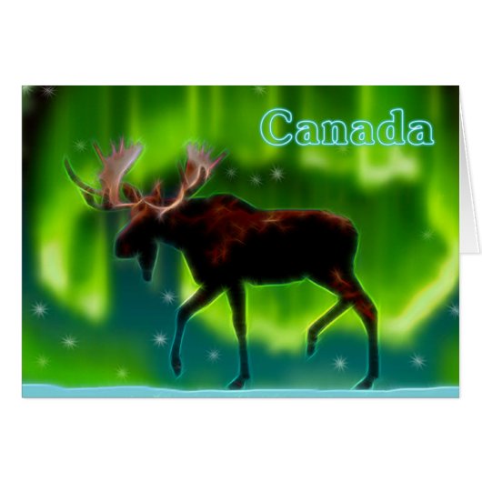 Northern Lights Moose Cards (Front Horizontal)