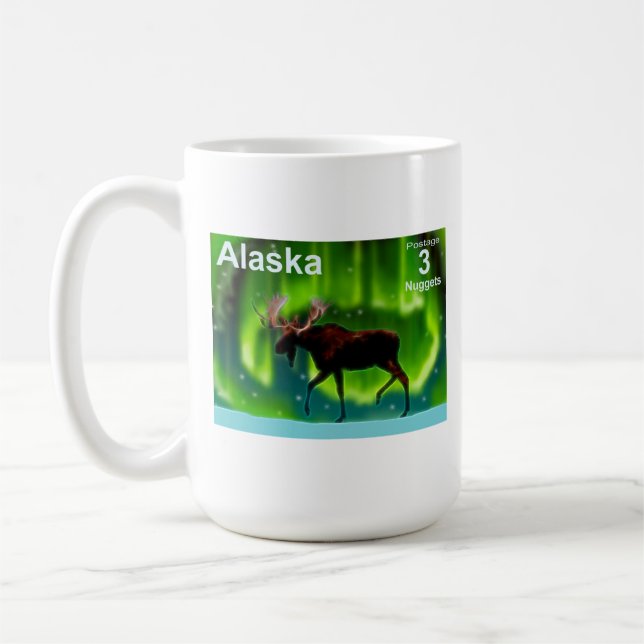 Northern Lights Moose Coffee Mug (Left)