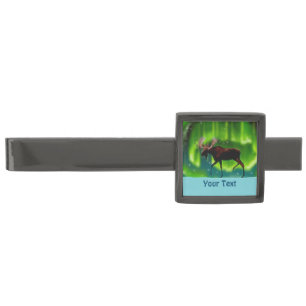 Northern Lights Moose Gunmetal Finish Tie Bar