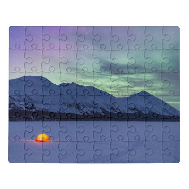 Northern Lights Moose Pass | Kenai Peninsula Jigsaw Puzzle (Puzzle Horizontal)