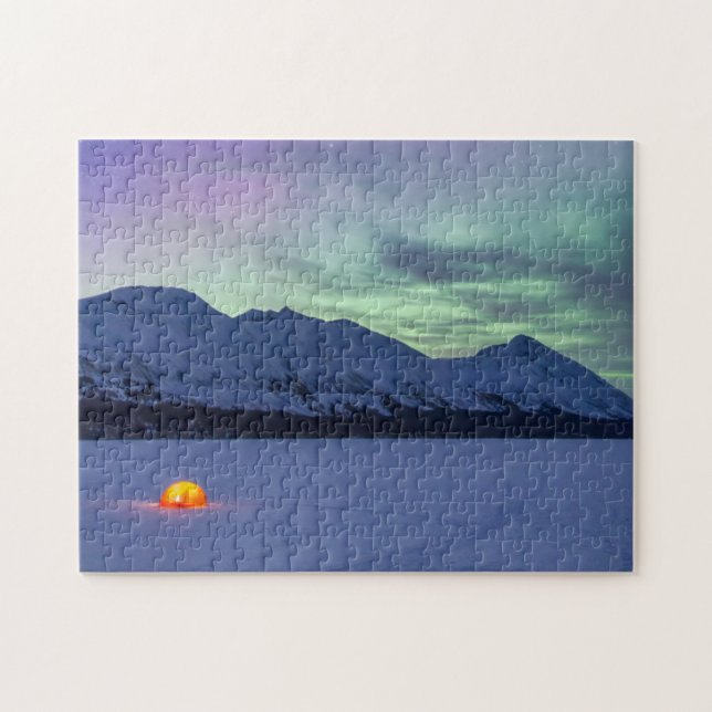 Northern Lights Moose Pass | Kenai Peninsula Jigsaw Puzzle (Horizontal)