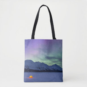 Northern Lights Moose Pass Kenai Peninsula Tote Bag