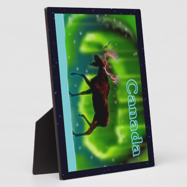 Northern Lights Moose Plaque (Side)