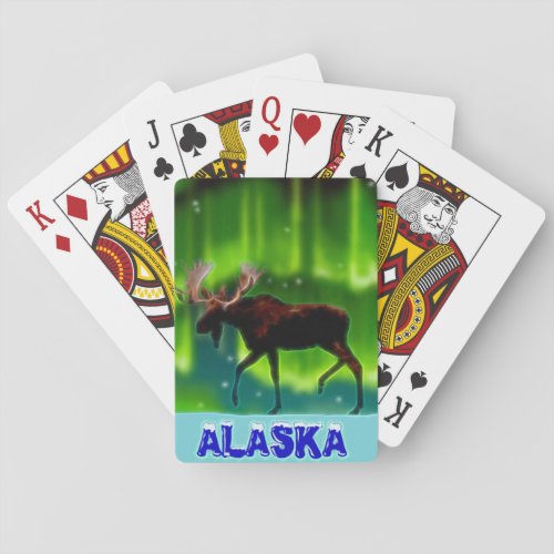 Northern Lights Moose Playing Cards
