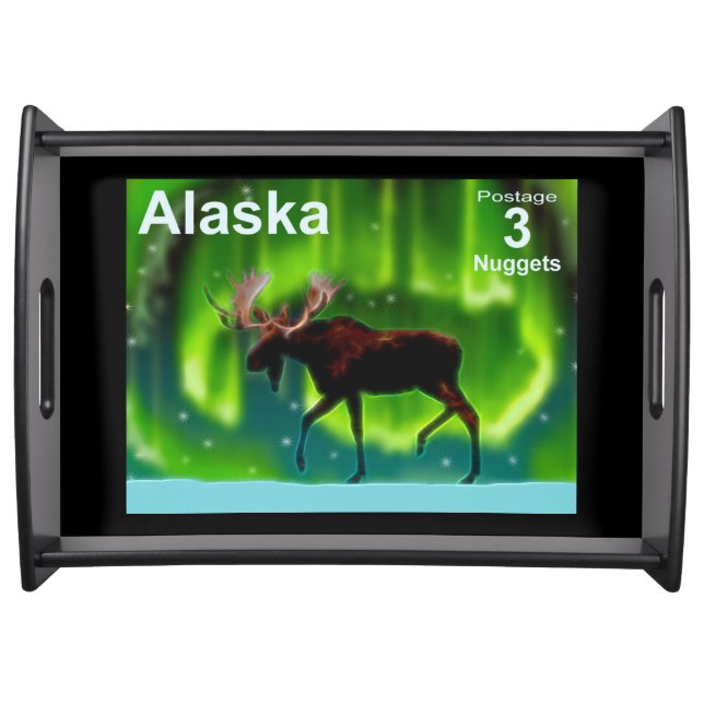 Northern Lights Moose Serving Tray (Front)