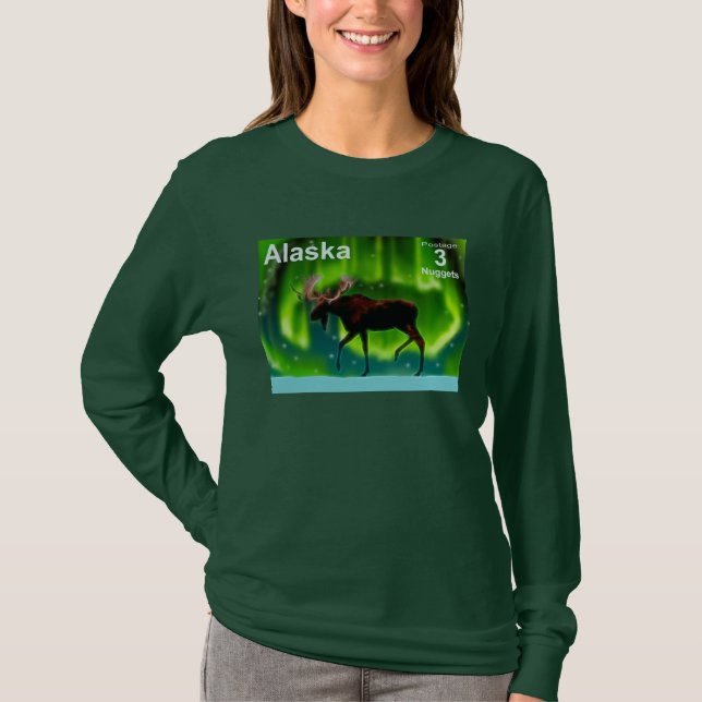 Northern Lights Moose T-Shirt (Front)