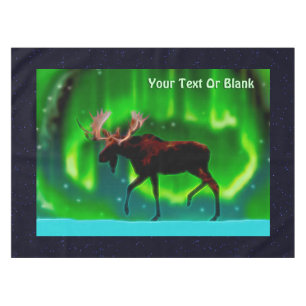 Northern Lights Moose Tablecloth