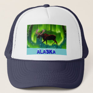 Northern Lights Moose Trucker Hat