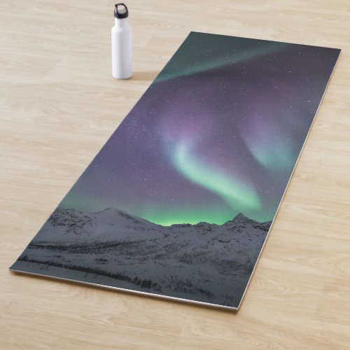 Northern Lights Mountain Nature Photo Yoga Mat