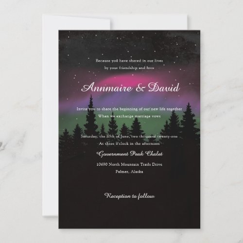 Northern Lights Mountaintop Stars Wedding Save The Date