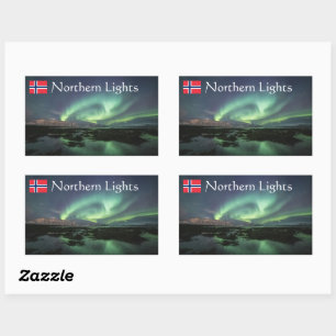 Northern Lights Nature Photo Rectangular Sticker