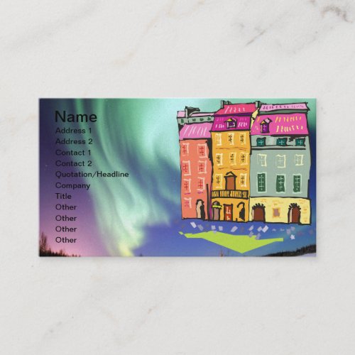 Northern Lights Night Art Peace Love Party Destiny Business Card