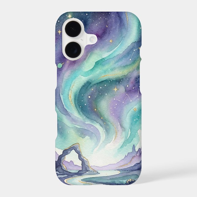 Northern Lights Night Sky Romantic Landscape Case-Mate iPhone Case (Back)