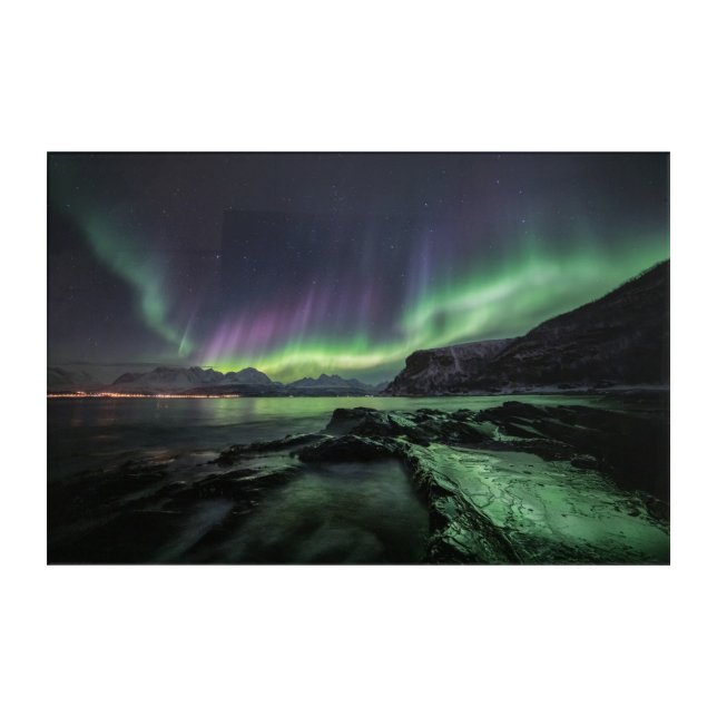 Northern Lights North Norway Acrylic Print (Front)