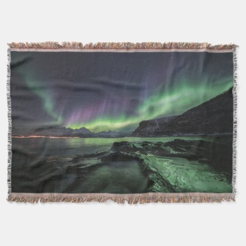 Northern Lights North Norway Throw Blanket