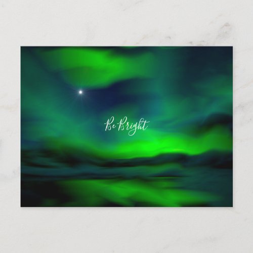 Northern Lights North Star Be Bright Typography  Postcard