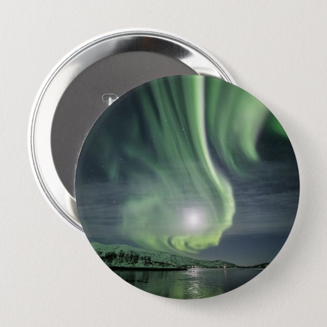 Northern Lights Norway Button (Front & Back)