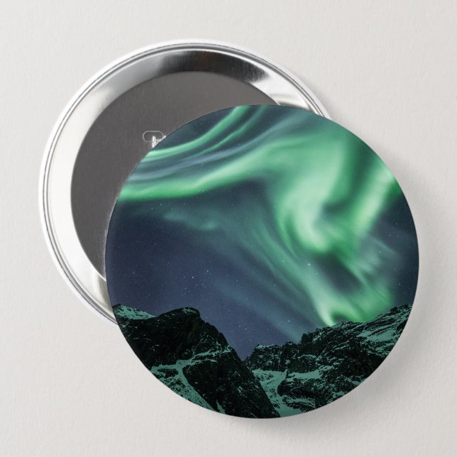 Northern Lights Norway Button (Front & Back)