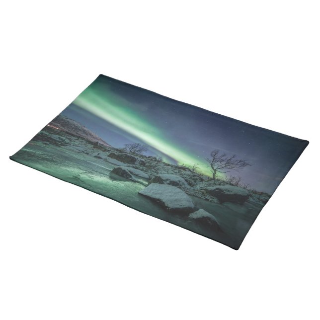 Northern Lights Norway Cloth Placemat (On Table)