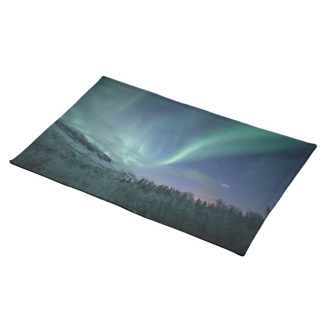 Northern Lights Norway Cloth Placemat (On Table)