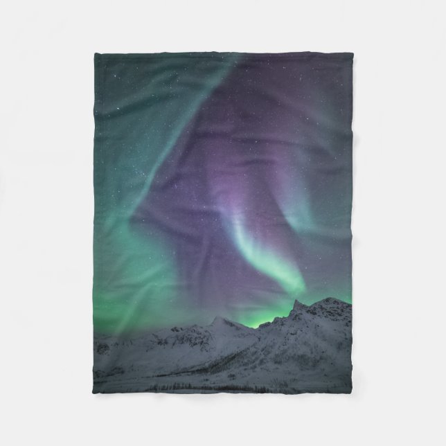 Northern Lights Norway Fleece Blanket (Front)