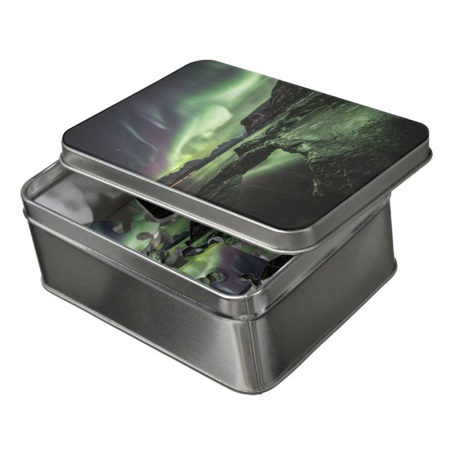 Northern Lights Norway Jigsaw Puzzle (Lid Open)