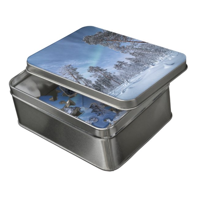 Northern Lights Norway Jigsaw Puzzle (Lid Open)